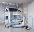 Space Bunk Bed with LED Lights | Kids Futuristic Loft Bed